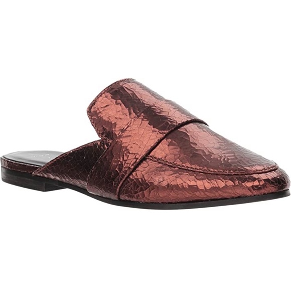 Kennel & Schmenger Tara Metallic Leather Flat Mule Slip-On Loafers Luxury Shoes - Picture 2 of 13
